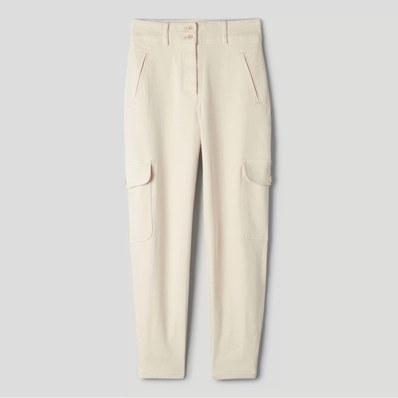 aritzia wilfred free straight leg high rise denim cargo cream off-white biege - Picture 3 of 8